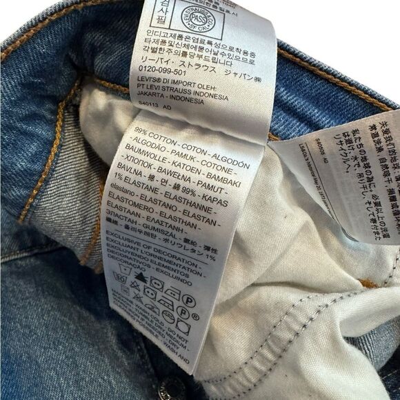 LEVIS Free People WEDGIE FIT ANKLE WOMEN'S JEANS Hague Blue Distressed 32 NWT - Picture 6 of 7